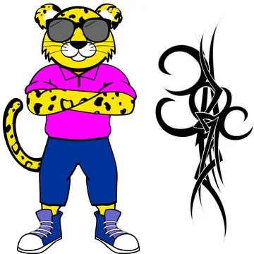 Leopard hipster clothing Stock Illustration