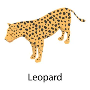 Leopard icon, isometric style Stock Illustration