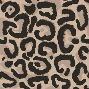 Leopard imitation brown seamless pattern. Vector illustration Illustrazione stock