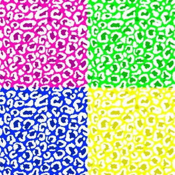 Leopard imitation colorful seamless pattern. Vector illustration Stock Illustration