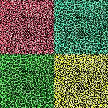 Leopard imitation colorful seamless pattern. Vector illustration Stock Illustration