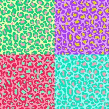 Leopard imitation colorful seamless pattern. Vector illustration Stock Illustration
