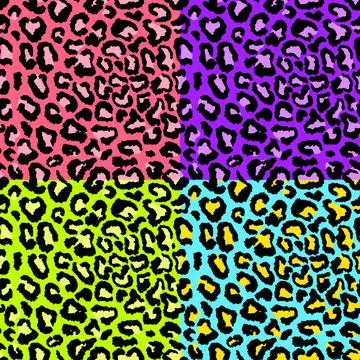 Leopard imitation colorful seamless pattern. Vector illustration Stock Illustration