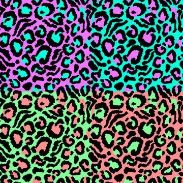 Leopard imitation colorful seamless pattern. Vector illustration Stock Illustration