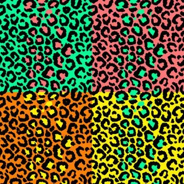 Leopard imitation colorful seamless pattern. Vector illustration 스톡 일러스트