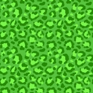 Leopard imitation seamless green pattern. Vector illustration Stock Illustration