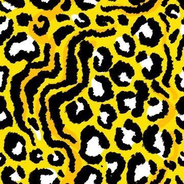 Leopard imitation seamless pattern. Vector illustration Stock Illustration