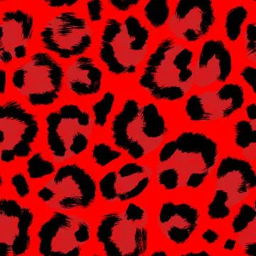 Leopard imitation seamless red pattern. Vector illustration Stock Illustration