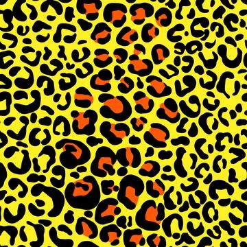 Leopard imitation seamless yellow pattern. Vector illustration Illustrazione stock