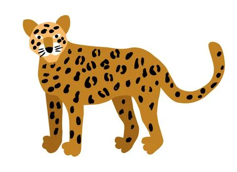 Leopard isolated on white background. Vector illustration Stock Illustration