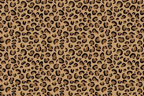 Leopard jaguar pattern seamless. Vector texture background. Brown wild cat fur. Stock Illustration