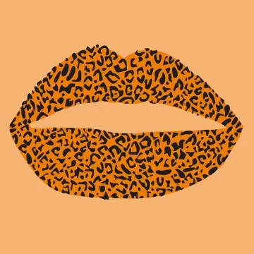 Leopard lips  Stock Illustration