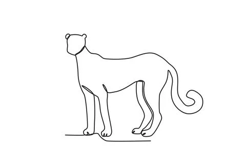A leopard looking for prey Stock Illustration