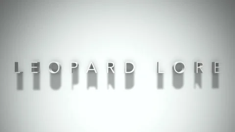 Leopard lore 3D title animation white text on a white background Stock Footage 298374669