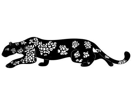 Leopard Natural Look Black Vector Silhouette Design Element Stock-Illustration