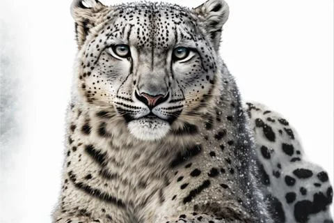 Leopard, Panthera pardus, on white background Stock Illustration