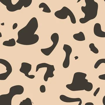 A leopard pattern on cream background. Wildlife seamless repeat. Jaguar fur.. Stock Illustration