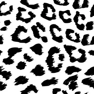 Leopard pattern design in black and white colors Stock Illustration