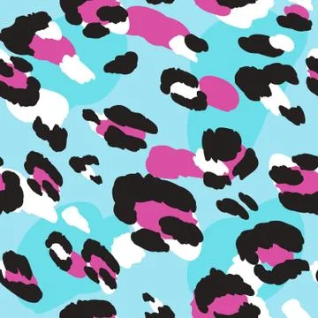Leopard pattern design - drawing seamless pattern. Lettering poster or t-shir Stock Illustration