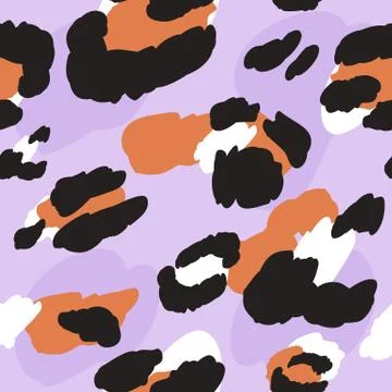 Leopard pattern design - drawing seamless pattern. Lettering poster or t-shir Stock Illustration