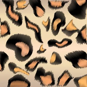 Leopard pattern design - funny drawing seamless pattern. Stock Illustration