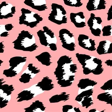 Leopard pattern design - funny  drawing seamless pattern. Stock Illustration