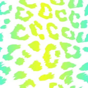 Leopard pattern design in green - yellow gradient Stock Illustration
