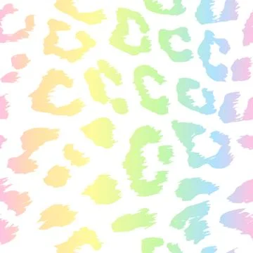 Leopard pattern design in rainbow colors Stock Illustration