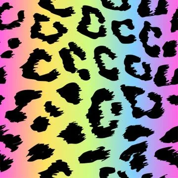 Leopard pattern design in rainbow colors Stock Illustration