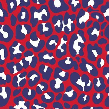 Leopard pattern design in USA colors Stock Illustration