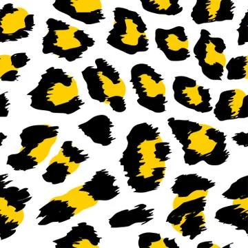 Leopard pattern design in yellow, black, white colors Illustrazione stock