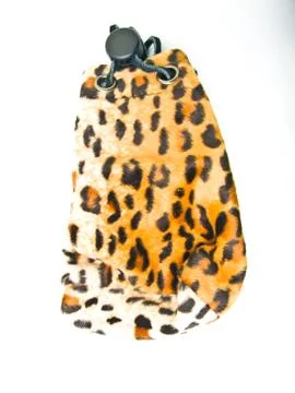 Leopard pattern pouch isolated on white background. Stock Photos