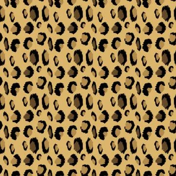 Leopard pattern. Seamless vector print. Realistic animal texture. Black and y Stock Illustration