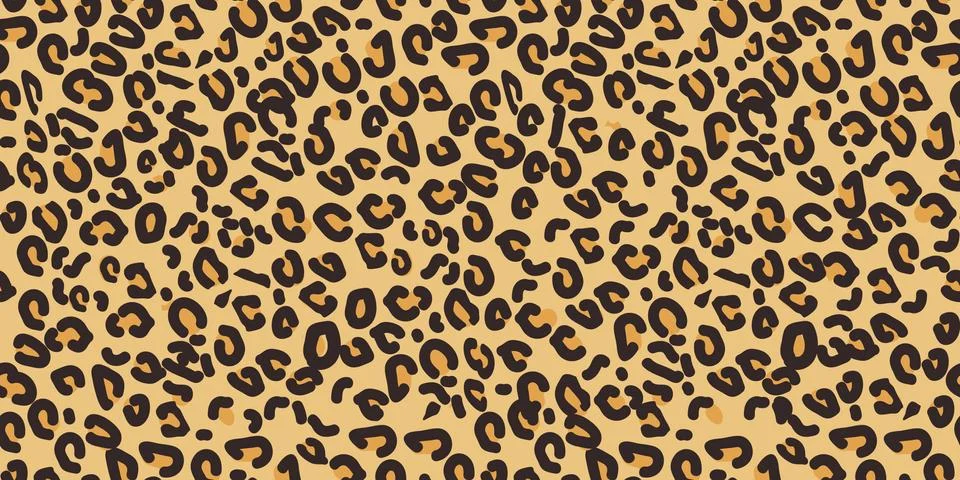 Leopard pattern. Seamless vector print. Realistic animal texture. Black and y Stock Illustration