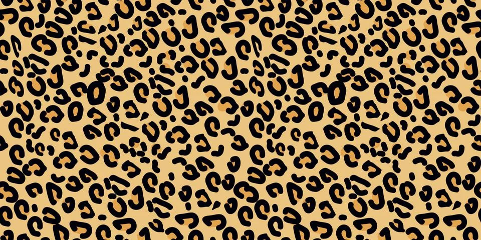 Leopard pattern. Seamless vector print. Realistic animal texture. Black and y Illustrazione stock