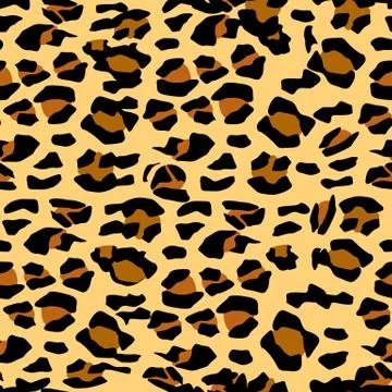 Leopard pattern. Seamless vector print. Realistic animal texture. Black and y Illustrazione stock