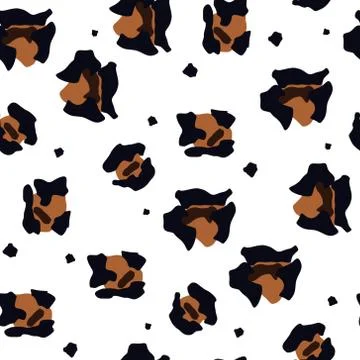 Leopard pattern. Seamless vector print. Realistic animal texture. Black and y 스톡 일러스트