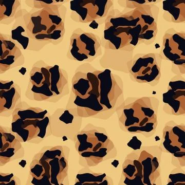 Leopard pattern. Seamless vector print. Realistic animal texture. Black and y Stock Illustration