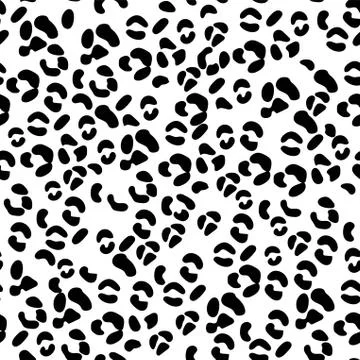 Leopard pattern texture repeating seamless monochrome black white. Stock Illustration