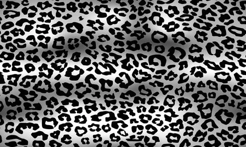 Leopard pattern texture repeating seamless monochrome black white Stock Illustration
