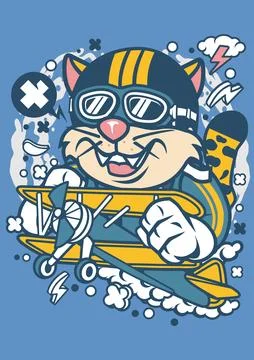 Leopard Pilot Stock Illustration