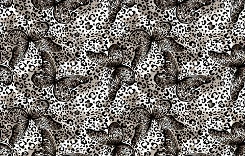 Leopard print butterfly. Stock Illustration