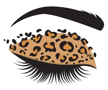 Leopard Print Eyeshadow Illustration 스톡 일러스트