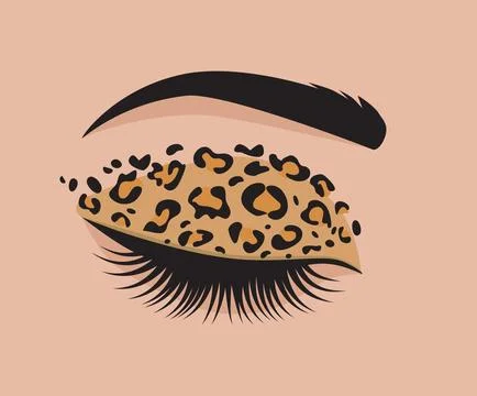 Leopard Print Eyeshadow Illustration 스톡 일러스트
