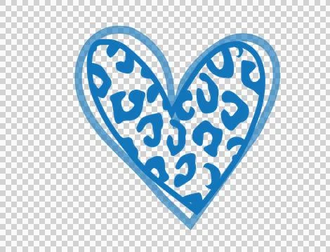 Leopard Print Filled Heart Shape pattern minimalist outline Stock Illustration