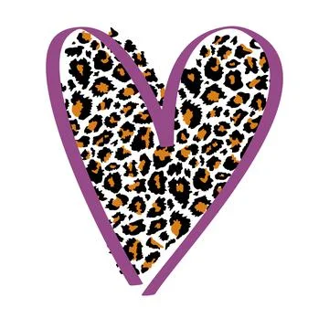 Leopard print heart Stock Illustration