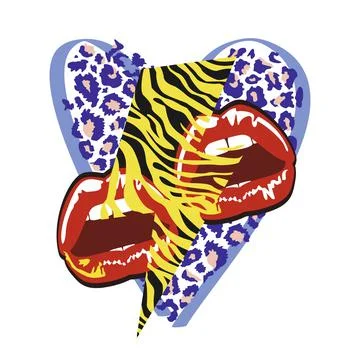 Leopard print heart Stock Illustration
