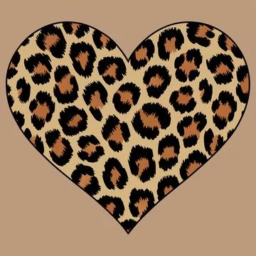 Leopard Print Heart Illustration Stock Illustration