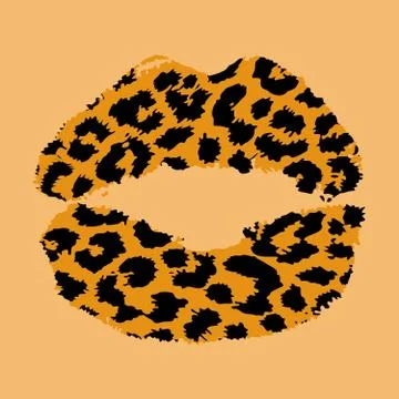 Leopard print lips Illustrazione stock