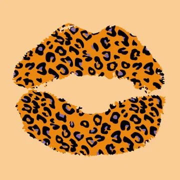 Leopard print lips Illustrazione stock